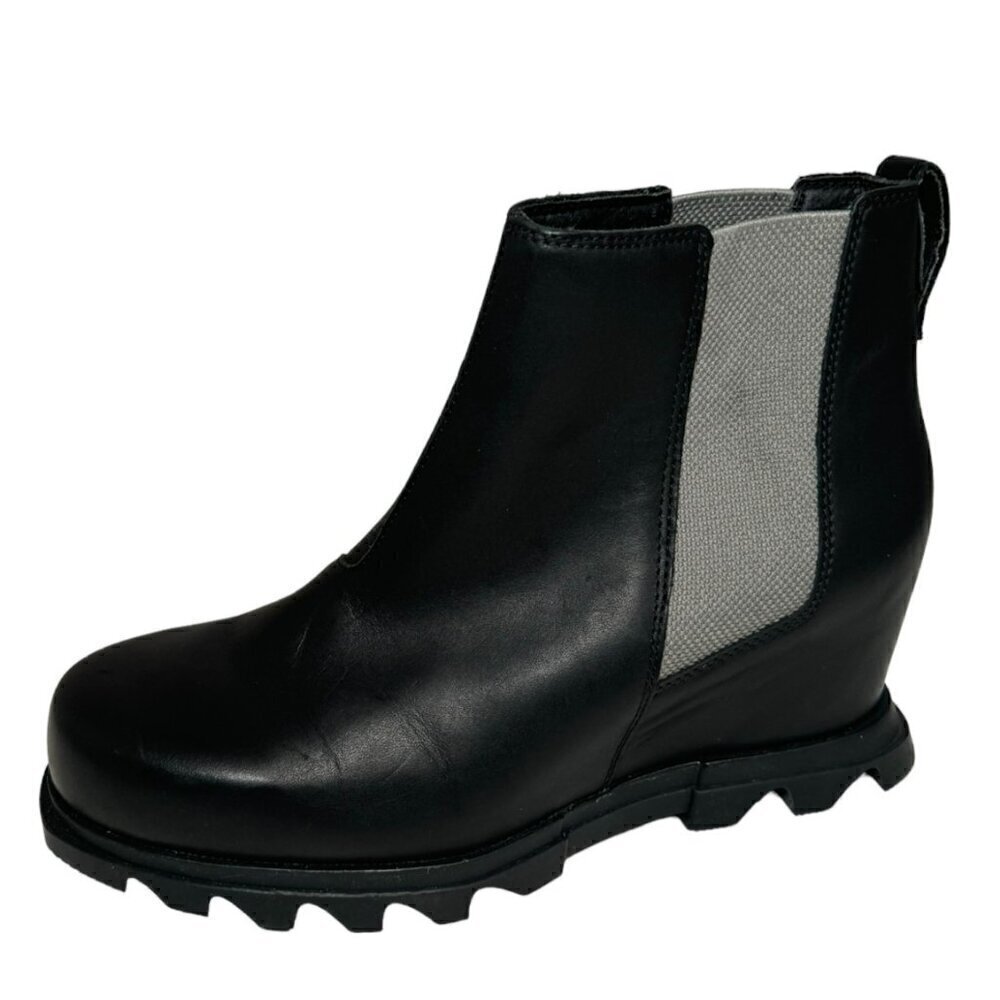 Sorel Joan of‎ Artic Wedge III Womens Size 9.5 Waterproof Chelsea Boots Black